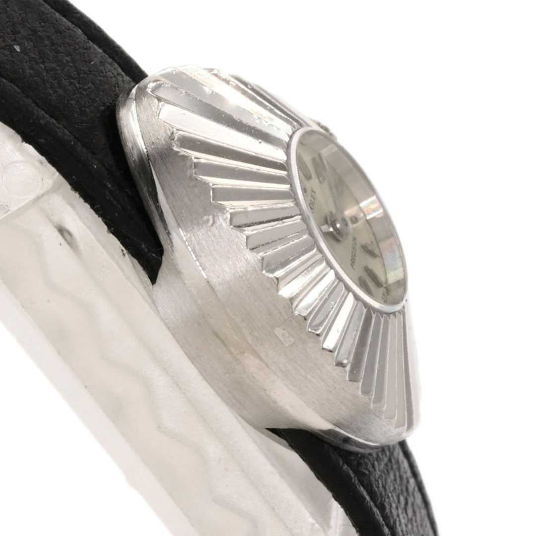 ROLEX Watches Hand Winding 2000 K18WG, leather Silver Chameleon Almond 1967 Silver dial Women Used Authentic