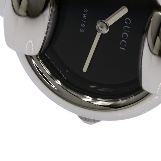 GUCCI Watches Quartz 1400L Stainless Steel , Stainless Steel Silver Round face black dial Women Used Authentic