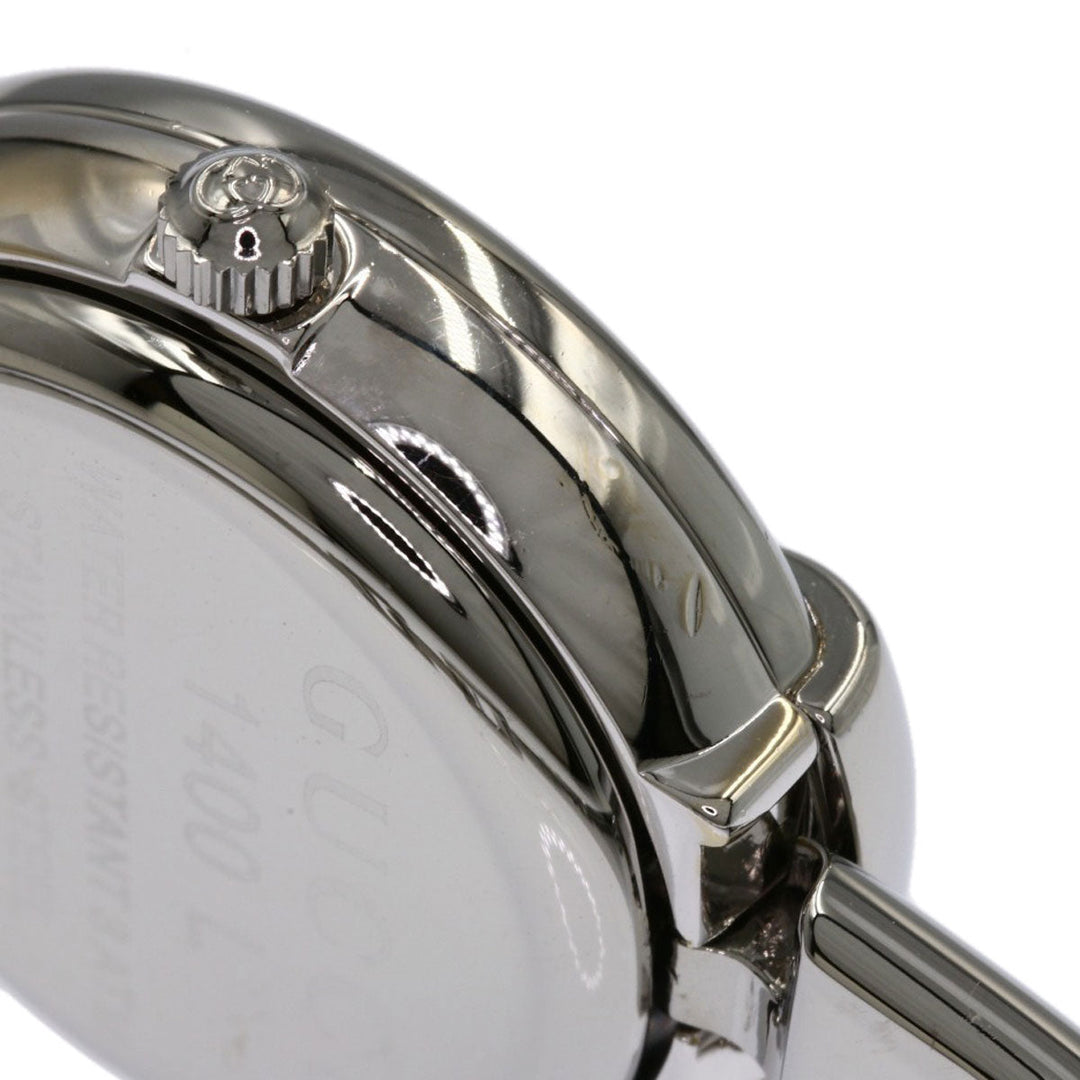 GUCCI Watches Quartz 1400L Stainless Steel , Stainless Steel Silver Round face black dial Women Used Authentic
