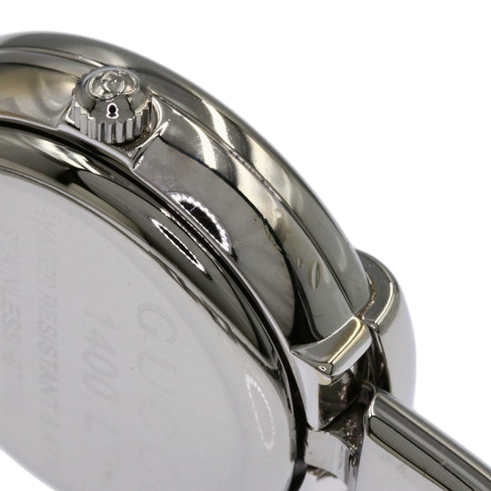 GUCCI Watches Quartz 1400L Stainless Steel , Stainless Steel Silver Round face black dial Women Used Authentic