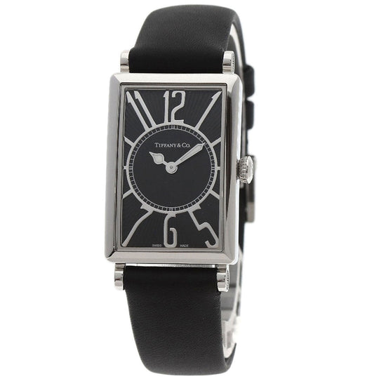 TIFFANY&Co. Watches Quartz Z3001.10.10A10A68A Stainless Steel, Leather Silver gallery black dial Women Used Authentic