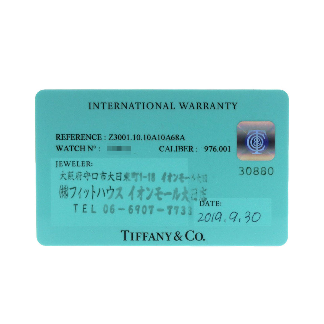 TIFFANY&Co. Watches Quartz Z3001.10.10A10A68A Stainless Steel, Leather Silver gallery black dial Women Used Authentic