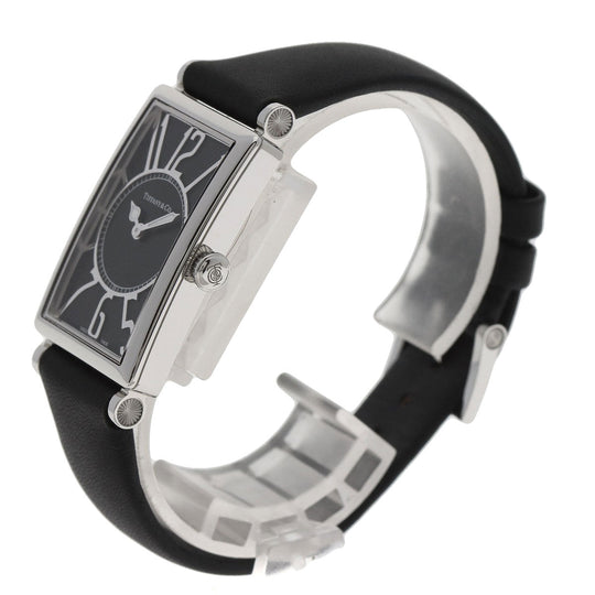 TIFFANY&Co. Watches Quartz Z3001.10.10A10A68A Stainless Steel, Leather Silver gallery black dial Women Used Authentic