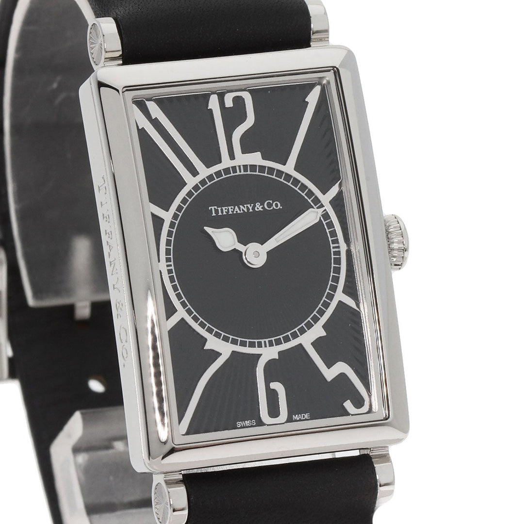 TIFFANY&Co. Watches Quartz Z3001.10.10A10A68A Stainless Steel, Leather Silver gallery black dial Women Used Authentic
