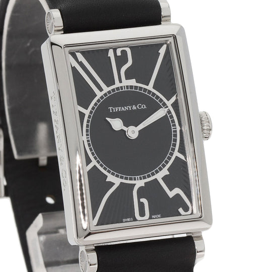 TIFFANY&Co. Watches Quartz Z3001.10.10A10A68A Stainless Steel, Leather Silver gallery black dial Women Used Authentic