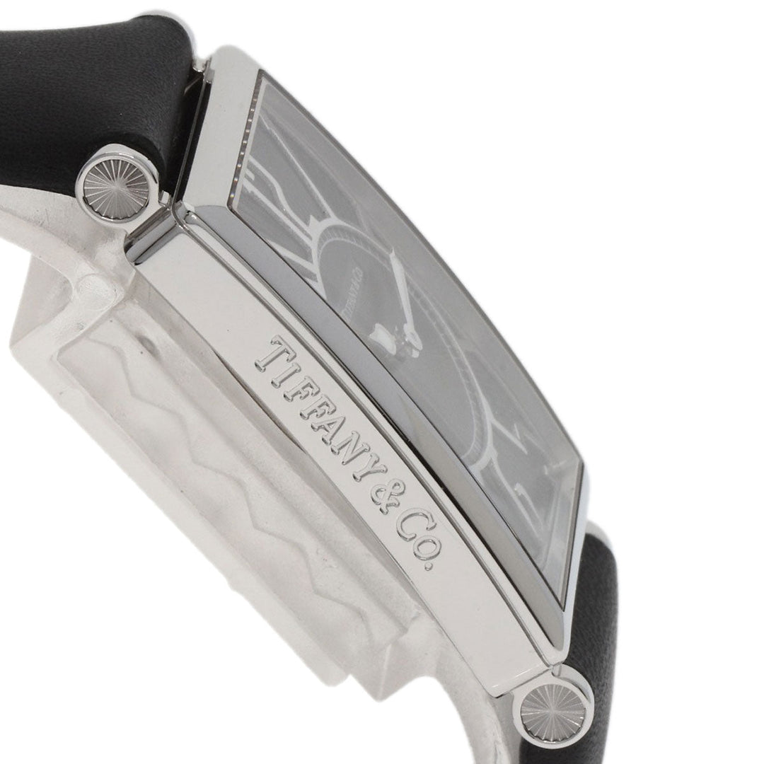 TIFFANY&Co. Watches Quartz Z3001.10.10A10A68A Stainless Steel, Leather Silver gallery black dial Women Used Authentic