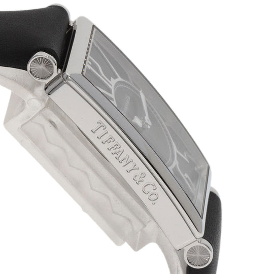 TIFFANY&Co. Watches Quartz Z3001.10.10A10A68A Stainless Steel, Leather Silver gallery black dial Women Used Authentic