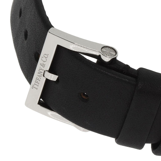 TIFFANY&Co. Watches Quartz Z3001.10.10A10A68A Stainless Steel, Leather Silver gallery black dial Women Used Authentic