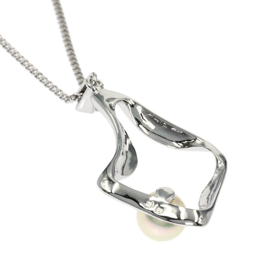 MIKIMOTO Necklace SV Silver Pearl Women Used Authentic