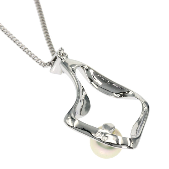 MIKIMOTO Necklace SV Silver Pearl Women Used Authentic