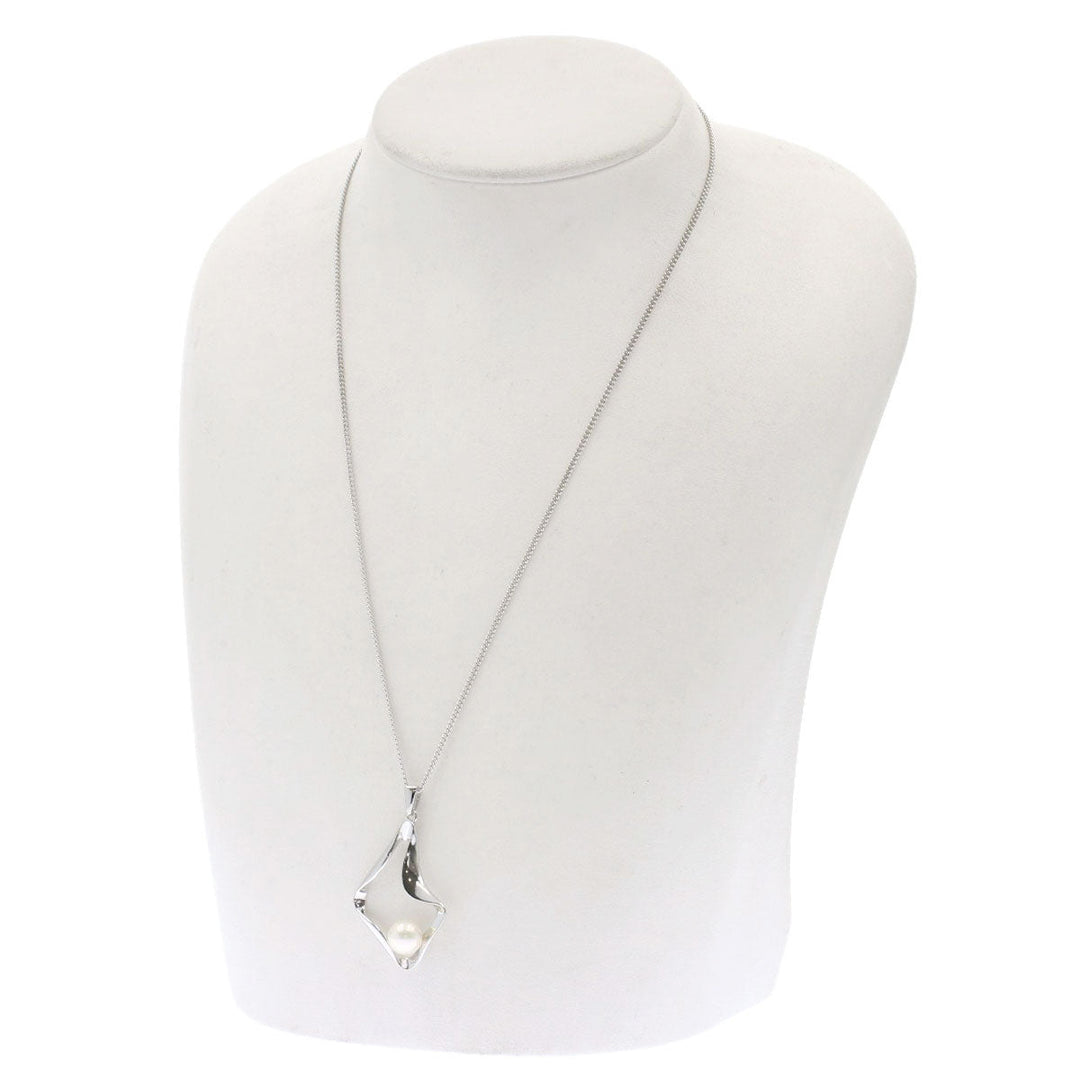 MIKIMOTO Necklace SV Silver Pearl Women Used Authentic