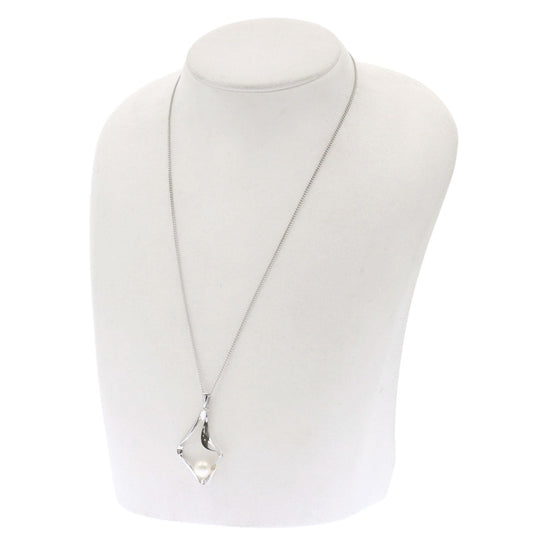 MIKIMOTO Necklace SV Silver Pearl Women Used Authentic