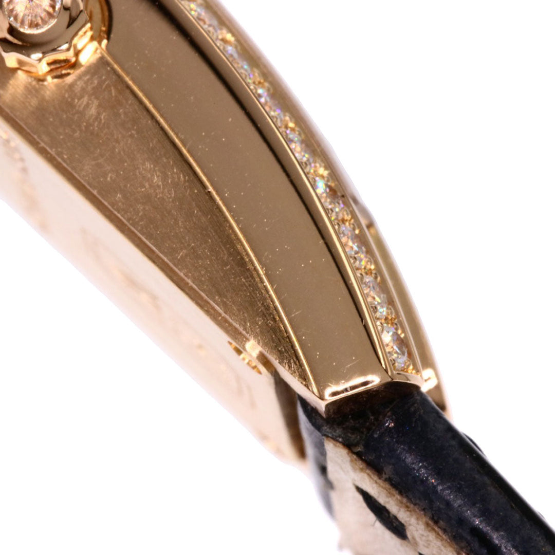 HARRY WINSTON Watches Quartz AVCQHM16RR033 K18PG, leather, diamond gold Avenue C Mini Bezel Diamond Silver dial Women Used Authentic