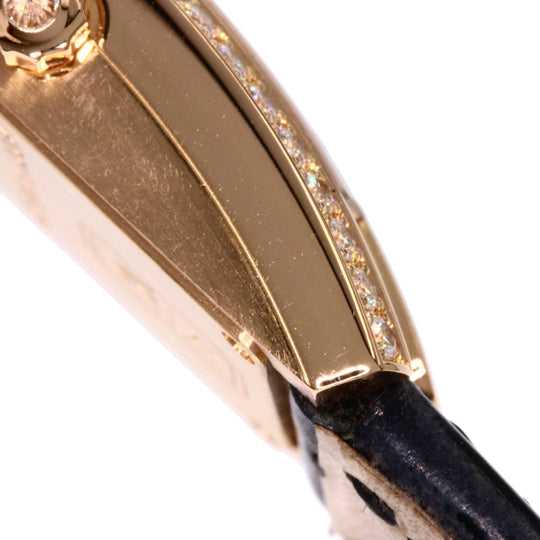 HARRY WINSTON Watches Quartz AVCQHM16RR033 K18PG, leather, diamond gold Avenue C Mini Bezel Diamond Silver dial Women Used Authentic