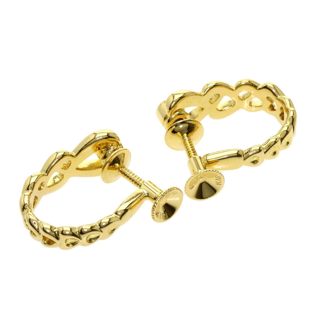 MIKIMOTO Earring 18K Yellow Gold gold Akoya pearl with diamond charm Women Used Authentic