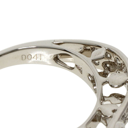 CARATI Ring K18WG Silver Diamond heart motif Women Used Authentic