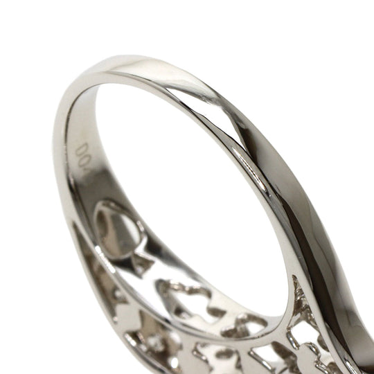 CARATI Ring K18WG Silver Diamond heart motif Women Used Authentic