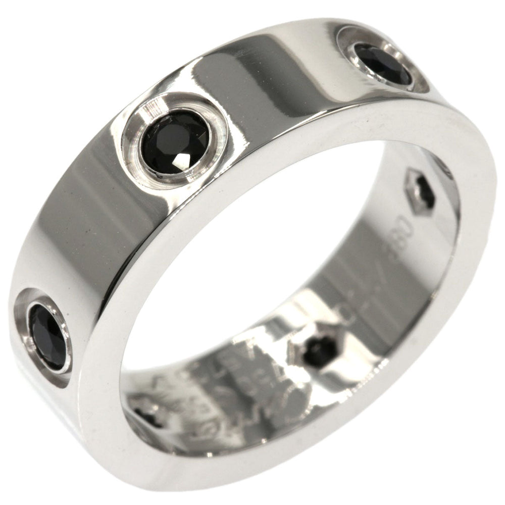 CARTIER Ring K18WG Silver Full Black Sapphire Limited to 200 pieces #50 Women Used Authentic