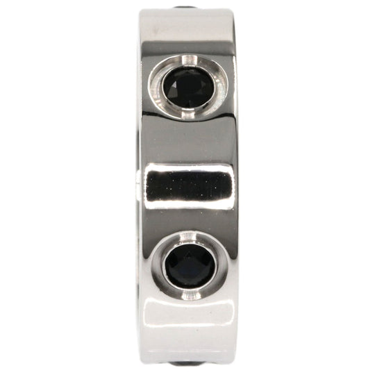 CARTIER Ring K18WG Silver Full Black Sapphire Limited to 200 pieces #50 Women Used Authentic