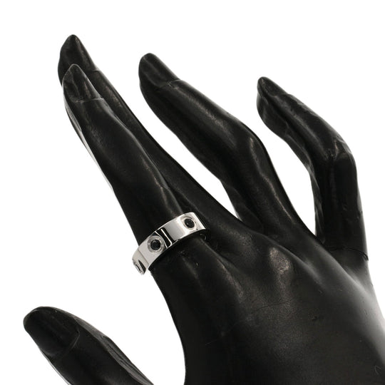CARTIER Ring K18WG Silver Full Black Sapphire Limited to 200 pieces #50 Women Used Authentic