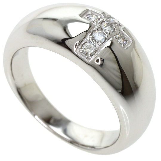 TASAKI Ring K14WG Silver Cross motif diamond