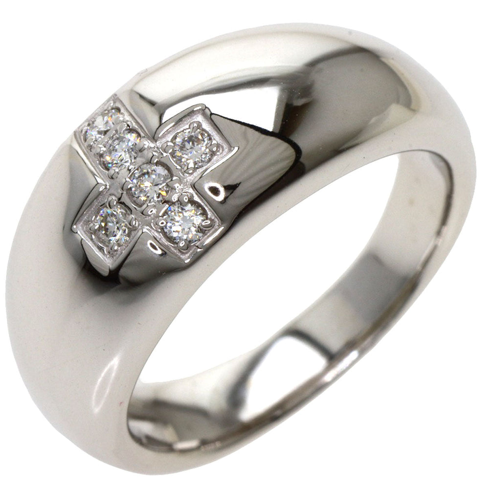 TASAKI Ring K14WG Silver Cross motif diamond