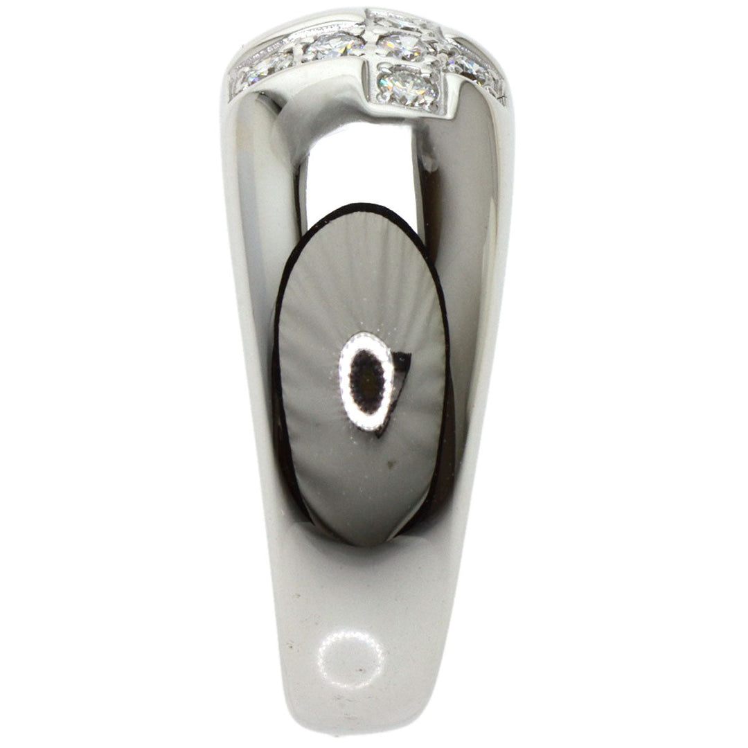 TASAKI Ring K14WG Silver Cross motif diamond