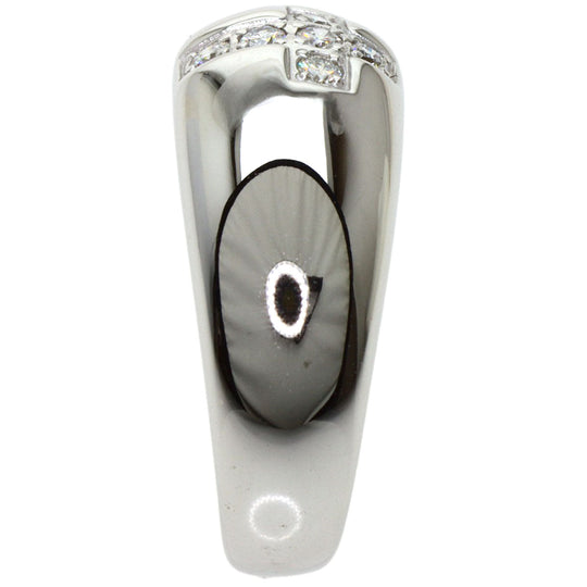 TASAKI Ring K14WG Silver Cross motif diamond