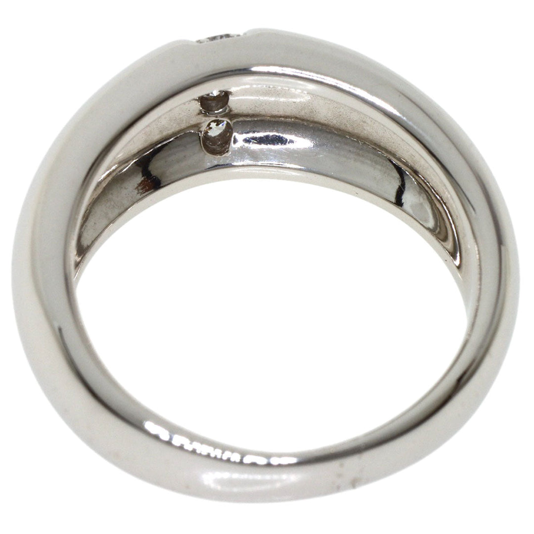 TASAKI Ring K14WG Silver Cross motif diamond