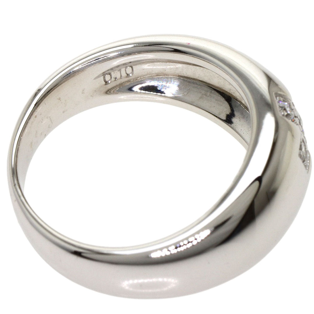 TASAKI Ring K14WG Silver Cross motif diamond