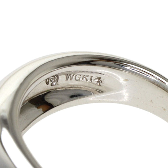 TASAKI Ring K14WG Silver Cross motif diamond