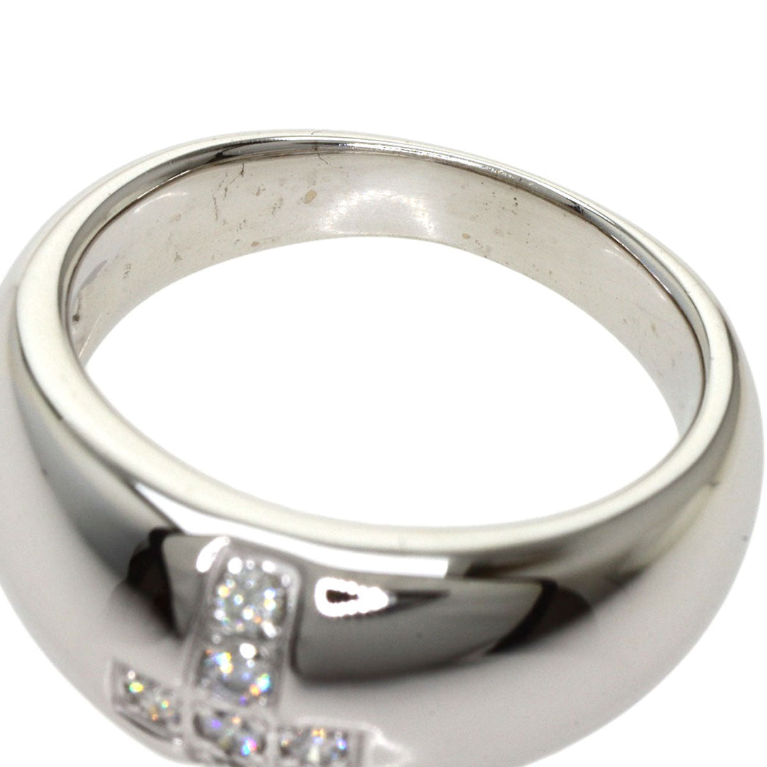 TASAKI Ring K14WG Silver Cross motif diamond