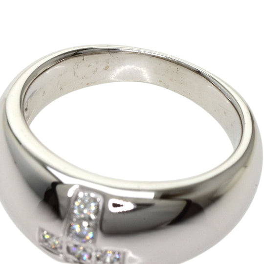 TASAKI Ring K14WG Silver Cross motif diamond