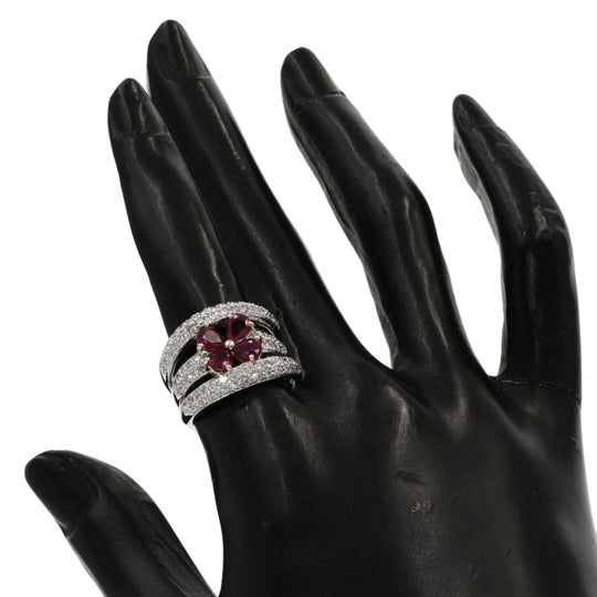 Ponte Vecchio Ring K18WG Silver Ruby diamond