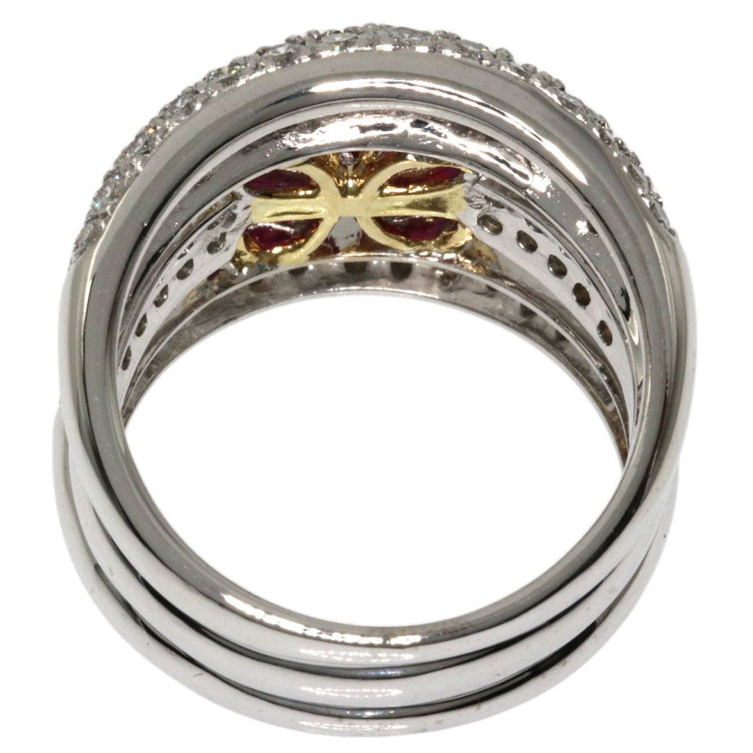 Ponte Vecchio Ring K18WG Silver Ruby diamond