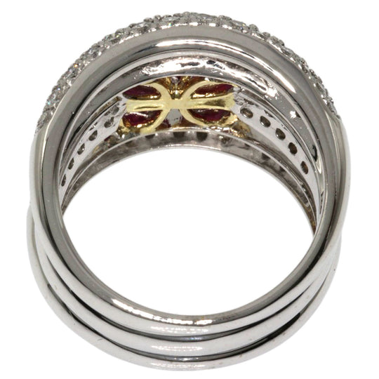 Ponte Vecchio Ring K18WG Silver Ruby diamond