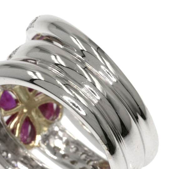 Ponte Vecchio Ring K18WG Silver Ruby diamond