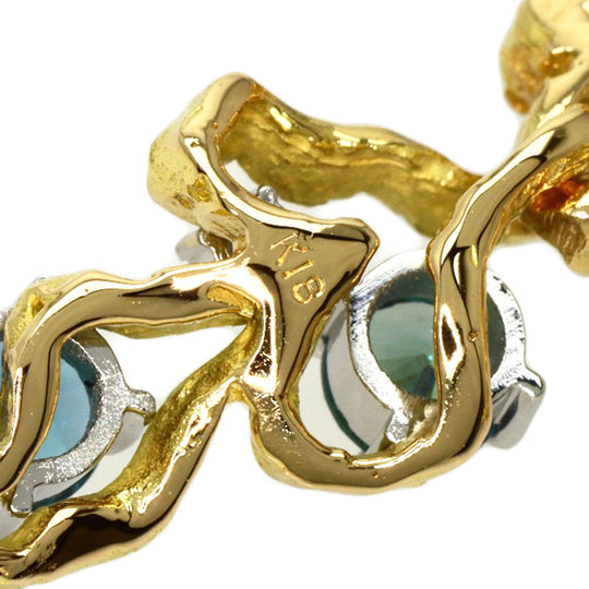 Kenji kiuchi Necklace PT900 , K18YG gold Cresanbel Synthetic Alexandrite Diamond Women Used Authentic