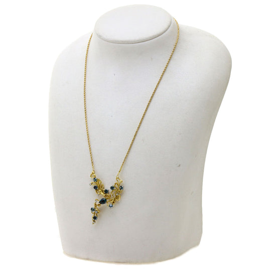 Kenji kiuchi Necklace PT900 , K18YG gold Cresanbel Synthetic Alexandrite Diamond Women Used Authentic