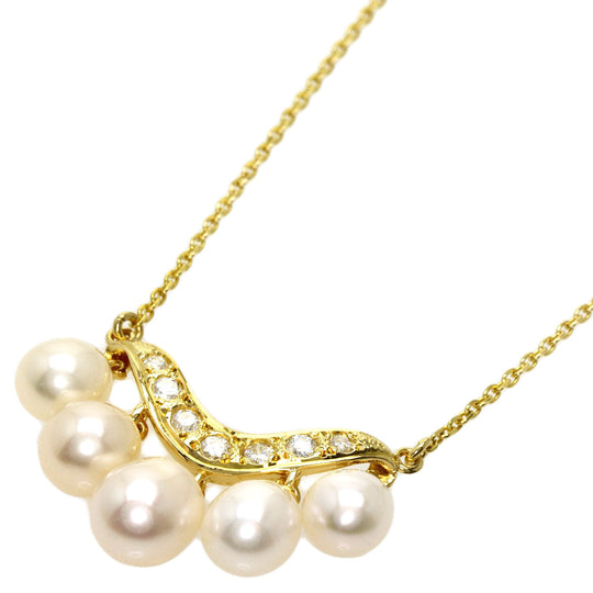 MIKIMOTO Necklace 18K Yellow Gold gold Pearl pearl diamond Women Used Authentic