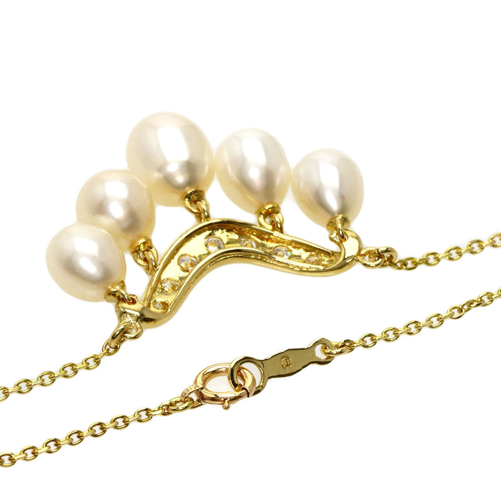 MIKIMOTO Necklace 18K Yellow Gold gold Pearl pearl diamond Women Used Authentic