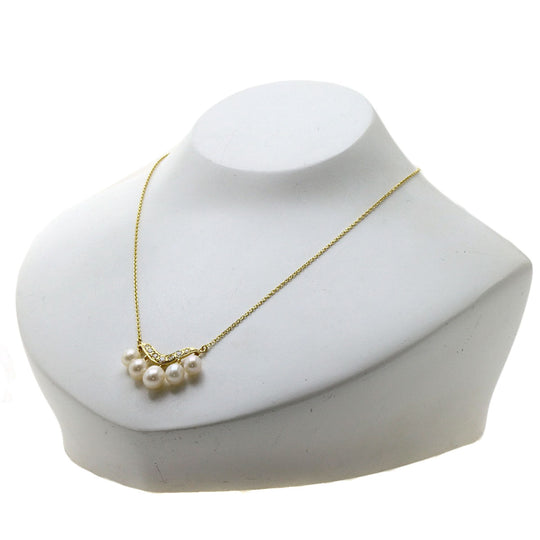 MIKIMOTO Necklace 18K Yellow Gold gold Pearl pearl diamond Women Used Authentic