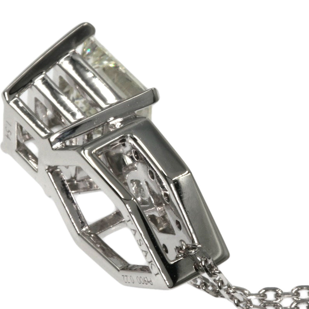 TASAKI Necklace PT900 , PT850 Silver diamond Women Used Authentic
