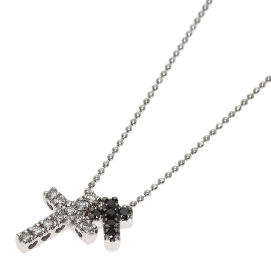 Ponte Vecchio Necklace K18WG Silver Black Diamond Diamond Cross