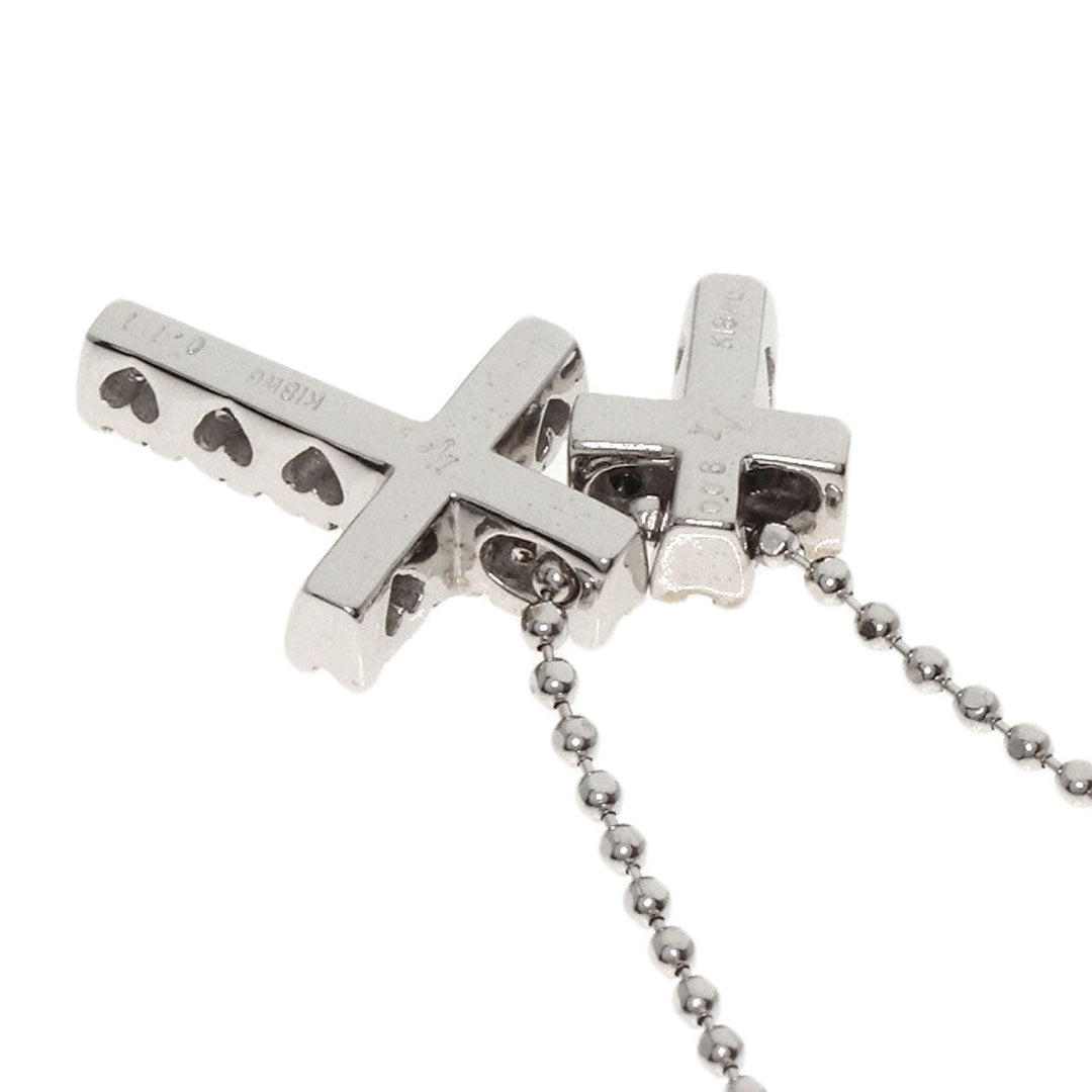 Ponte Vecchio Necklace K18WG Silver Black Diamond Diamond Cross