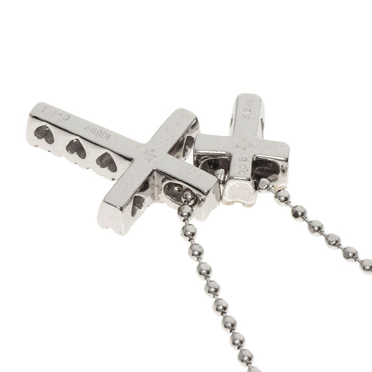 Ponte Vecchio Necklace K18WG Silver Black Diamond Diamond Cross