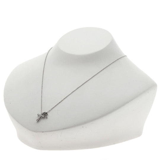 Ponte Vecchio Necklace K18WG Silver Black Diamond Diamond Cross