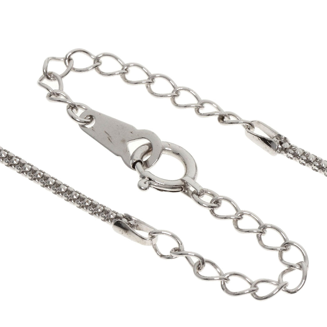 JUNE Necklace K18WG Silver Sapphire diamond Women Used Authentic