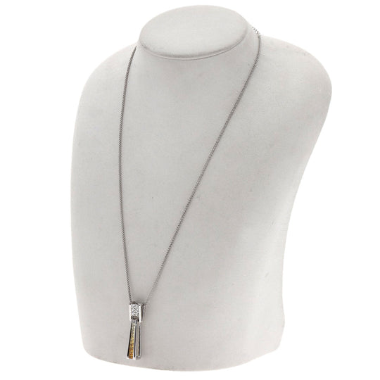 JUNE Necklace K18WG Silver Sapphire diamond Women Used Authentic