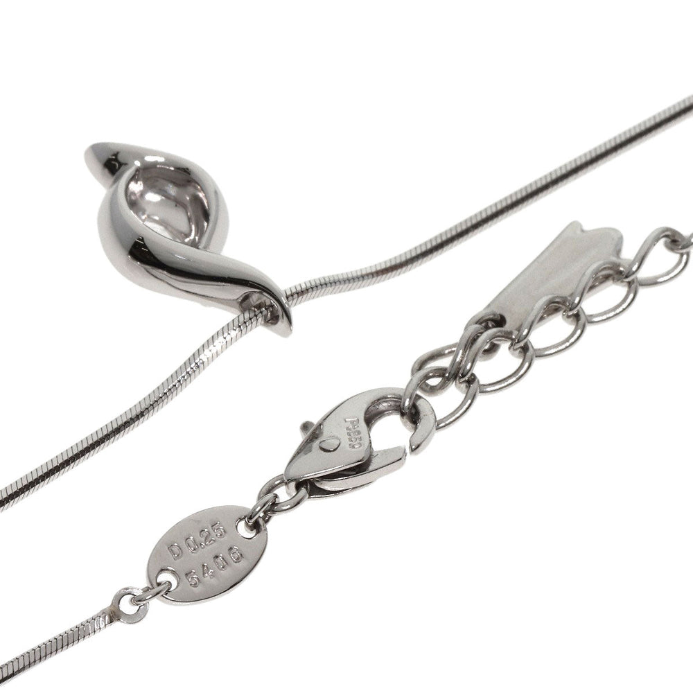 POLA Necklace PT900 , PT850 , PT850 Silver Marquise Cut Diamond Women Used Authentic